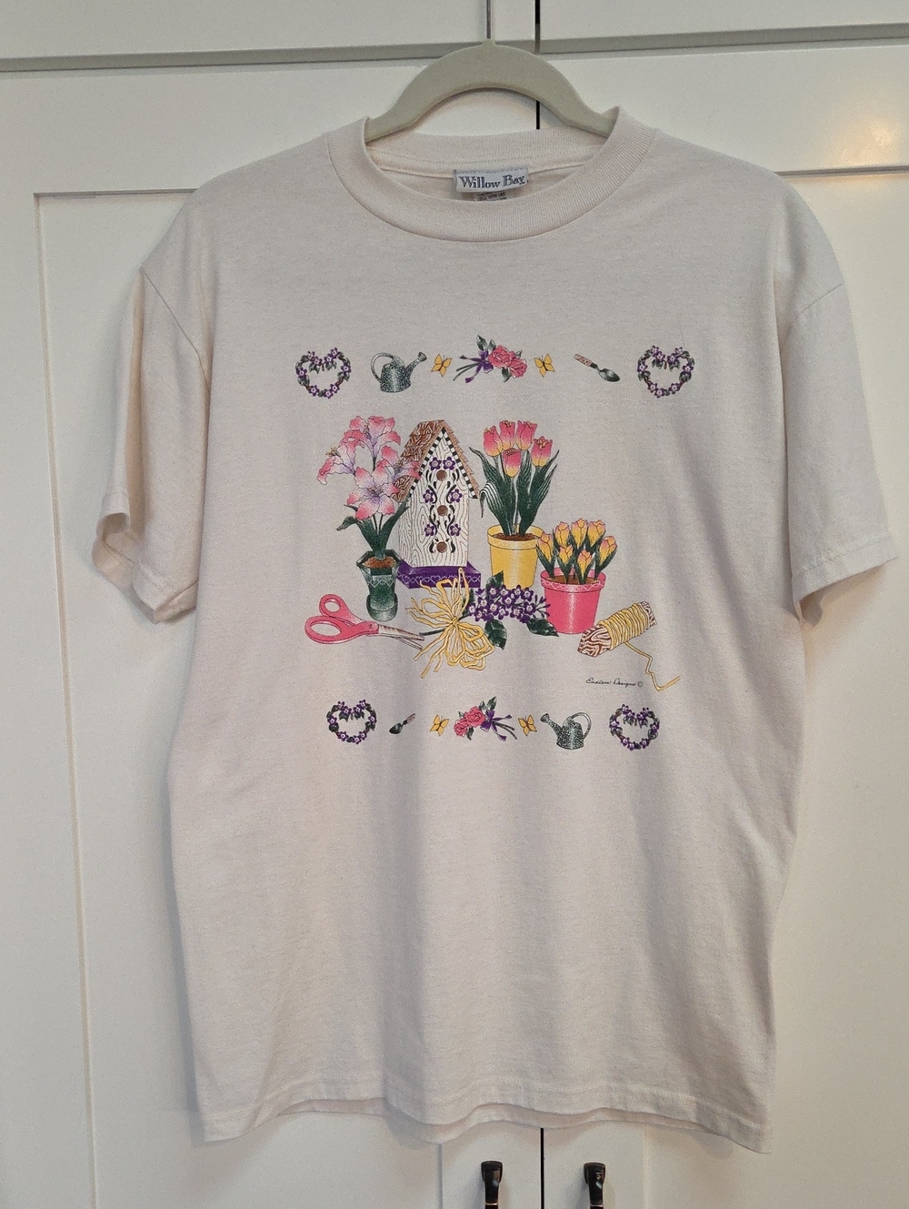 Willow Bay Cream Floral Grandmacore Garden Graphic Tee